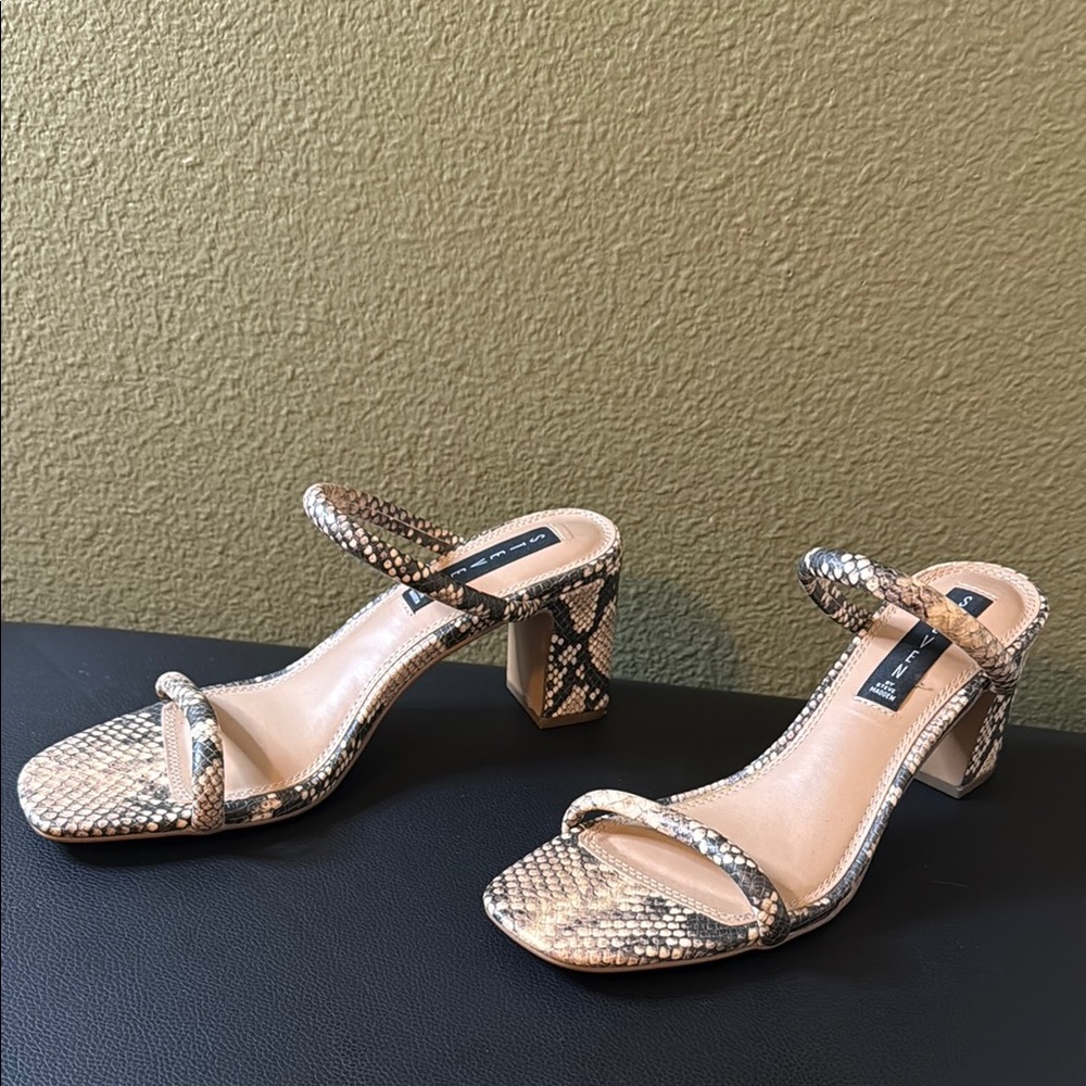 Women's Snakeskin Heeled Sandals